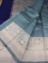Pure Handloom Raw Mango  - Dark Blue