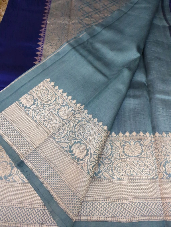 Pure Handloom Raw Mango  - Dark Blue