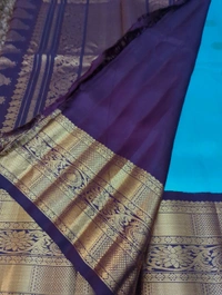 Pure Handloom Gadwal Pattu Border  - Morocco Brown