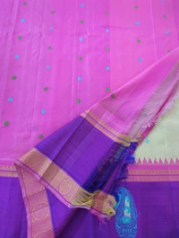 Pure Handloom Gadwal Pattu  - pink