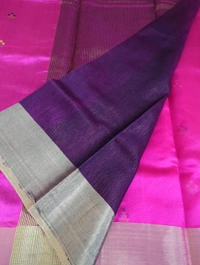 Pure Handloom Chanderi Pattu  - pink