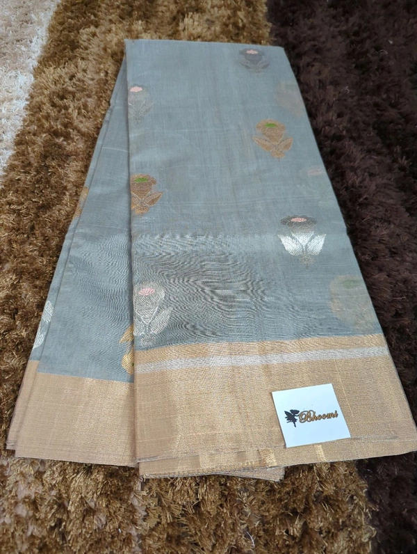 Pure Handloom Chanderi Pattu  - Gray