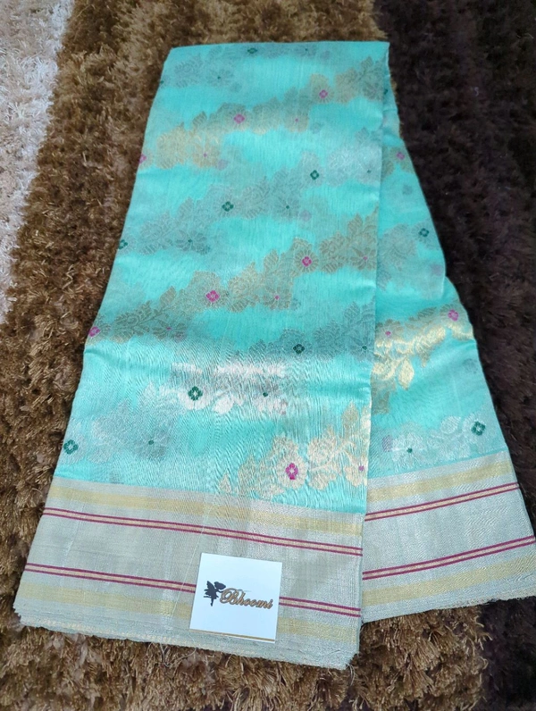 Pure Handloom Chanderi  - Jungle Mist