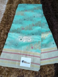 Pure Handloom Chanderi  - Jungle Mist