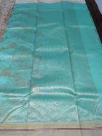 Pure Handloom Chanderi  - Jungle Mist