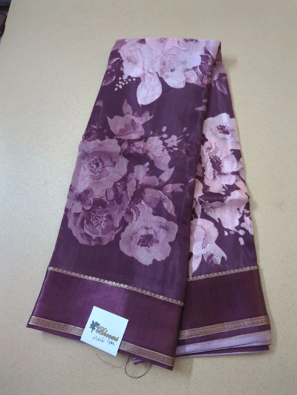 Pure Crepe With Satin Border  - Mardi Gras