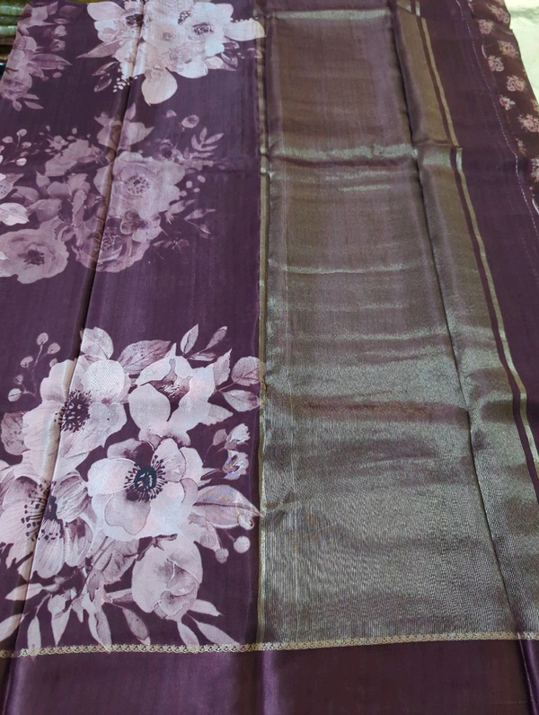 Pure Crepe With Satin Border  - Mardi Gras