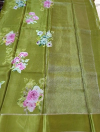 Pure Crepe With Satin Border  - Asparagus