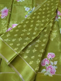 Pure Crepe With Satin Border  - Asparagus