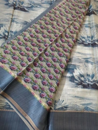 Pure Crepe With Satin Border  - Kimberly