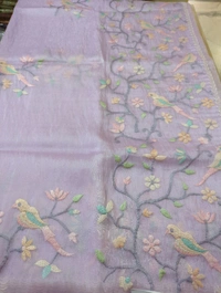 Soft Tissue  Embroidery  - Blue Chalk