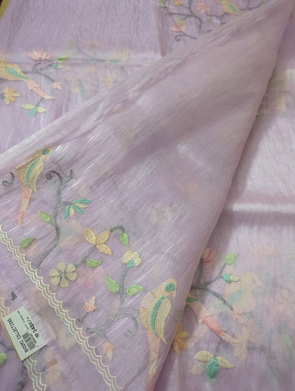 Soft Tissue  Embroidery  - Blue Chalk
