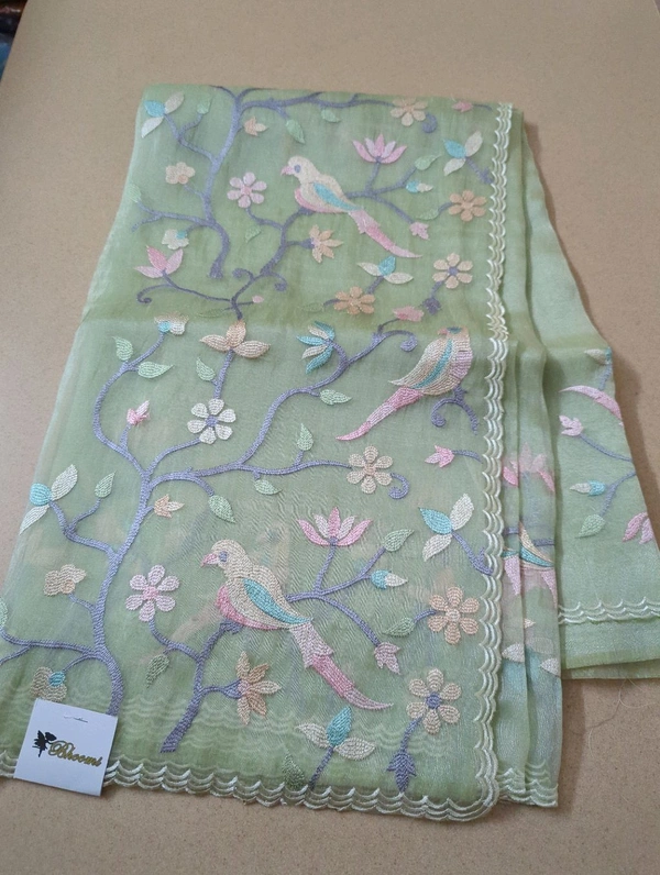 Soft Tissue  Embroidery  - Snowy Mint