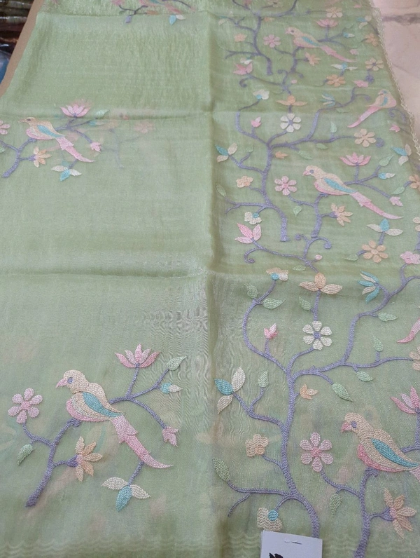 Soft Tissue  Embroidery  - Snowy Mint