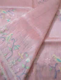 Soft Tissue  Embroidery  - Pink