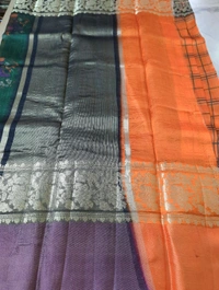 Pure Mango Organza Designer  - orange