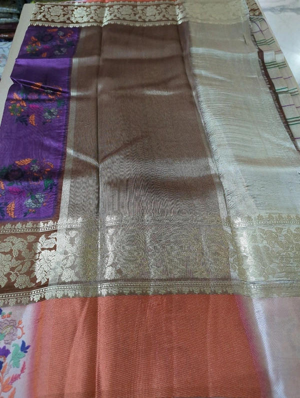 Pure Mango Organza Designer  - Bone