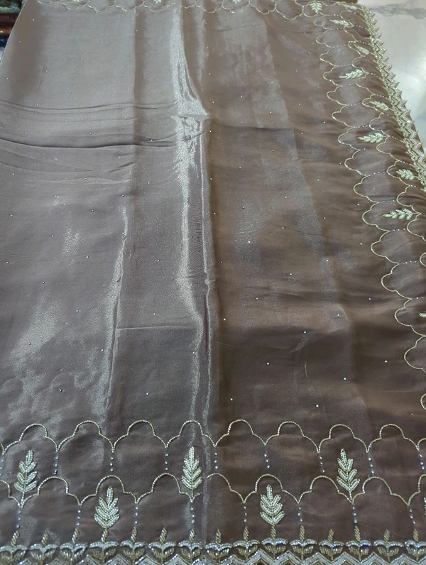 Designer Work Saree - Brown