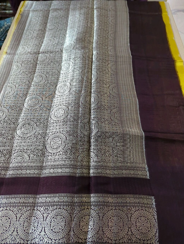 Tusser Mango Saree - Morocco Brown
