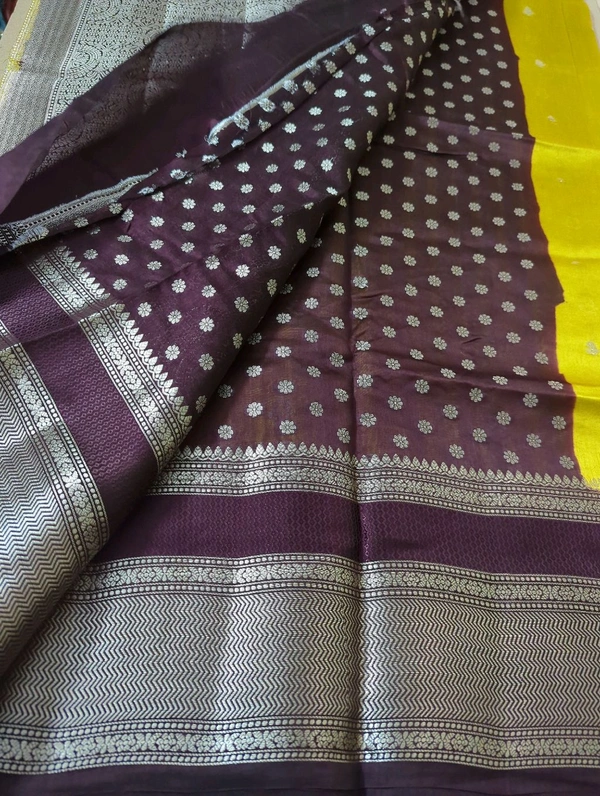 Tusser Mango Saree - Morocco Brown