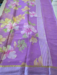 Pure Chiffon With Satin Border - Fuchsia Pink