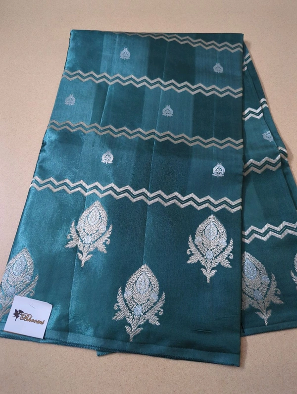 Mushru With Paithani Border  - Teal