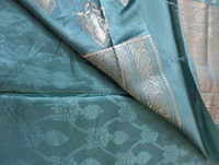 Mushru With Paithani Border  - Teal