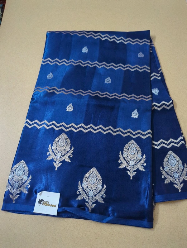 Mushru With Paithani Border  - Dark Blue