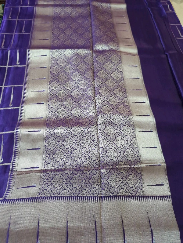 Mushru With Paithani Border  - Purple