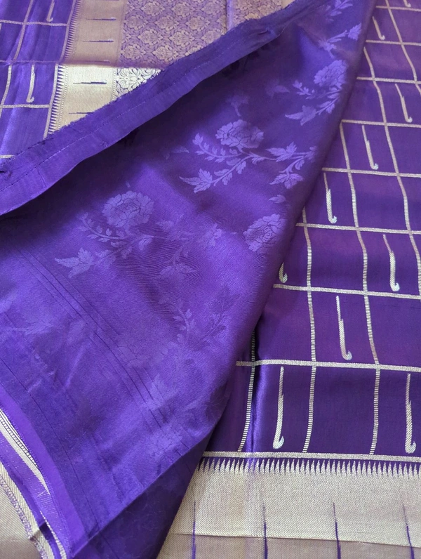 Mushru With Paithani Border  - Purple