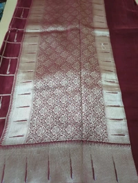 Mushru With Paithani Border  - Maroon