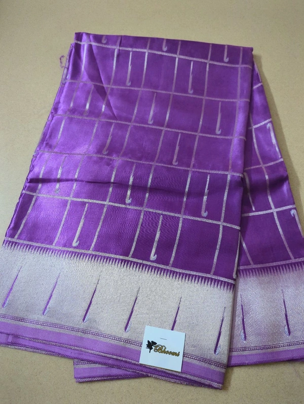 Mushru With Paithani Border  - Electric Violet