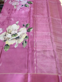 Pure Crepe With Satin Border  - Fuchsia Pink