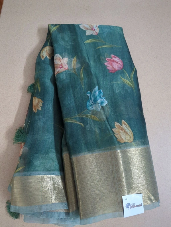 Organza Weaving Digital - Pine Green 4