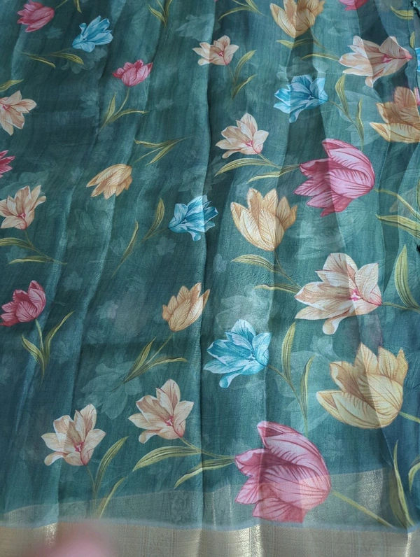 Organza Weaving Digital - Pine Green 4