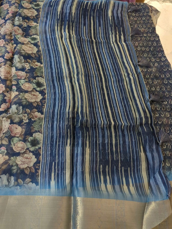 Organza Weaving Digital - Teal 7