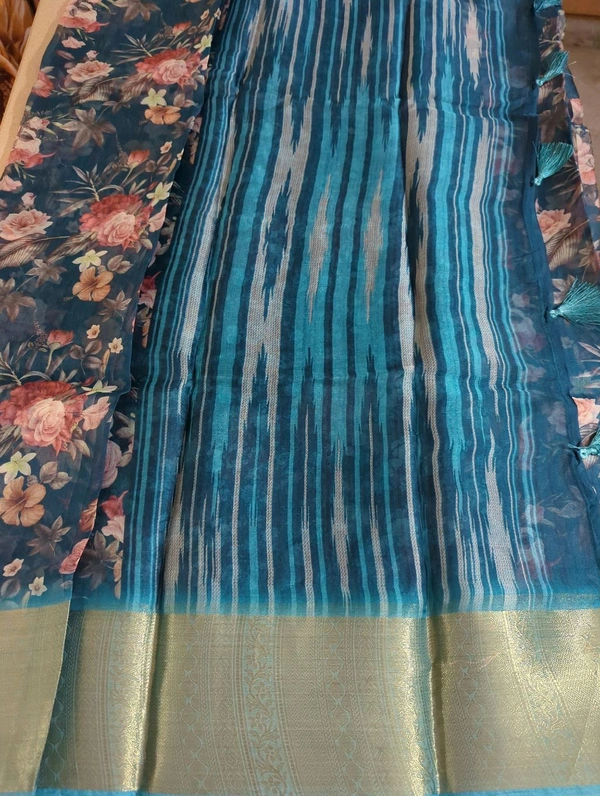 Organza Weaving Digital - Fountain Blue 12
