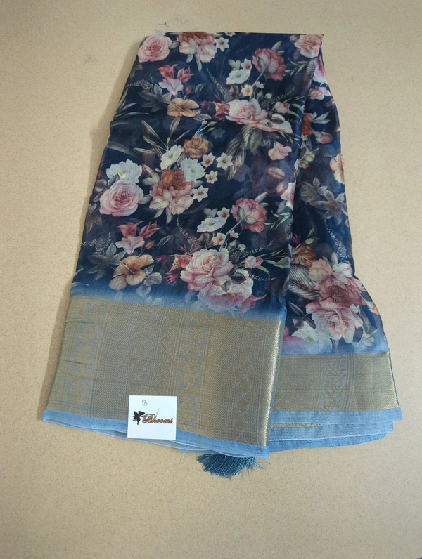 Organza Weaving Digital - Chathams Blue 18