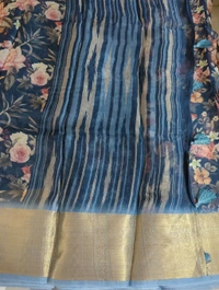 Organza Weaving Digital - Chathams Blue 18