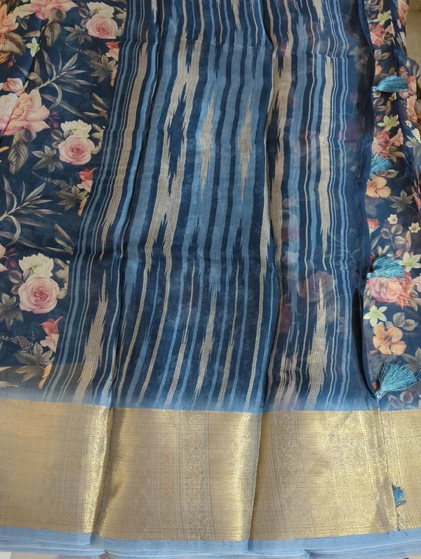 Organza Weaving Digital - Chathams Blue 18