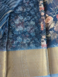 Organza Weaving Digital - Chathams Blue 18