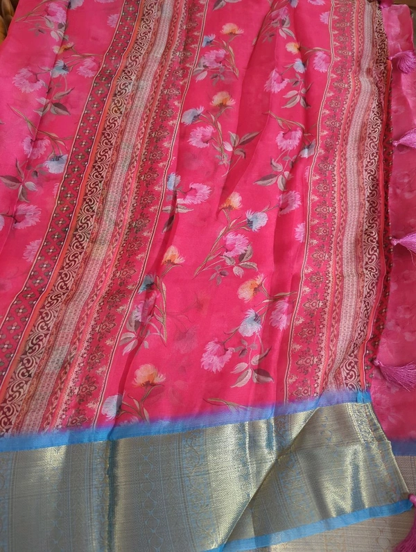 Organza Weaving Digital - Pink Flamingo 23