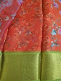 Organza Weaving Digital - Red Orange 26