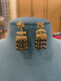 Gold Copy Jhumkas Screw Back  - Black, 1 WEEK DISPACH TIME, HD