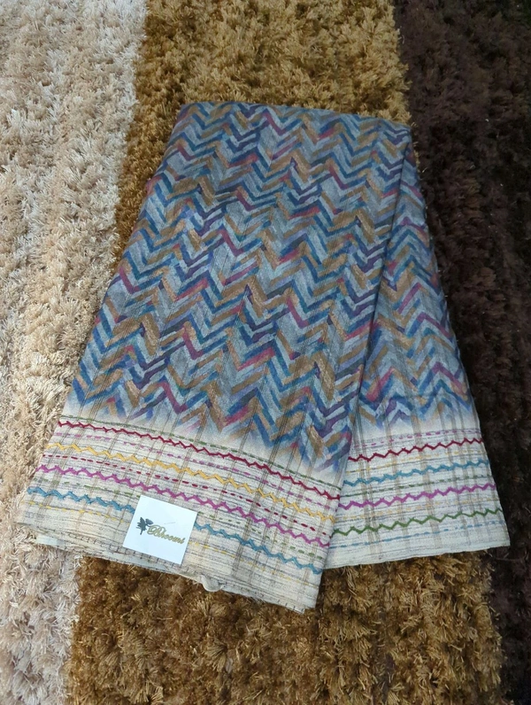 Tussar Handwork  - Gray