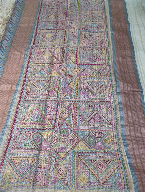 Tussar Handwork  - Gray