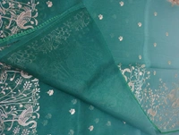 Soft Organza With Pita Work  - green
