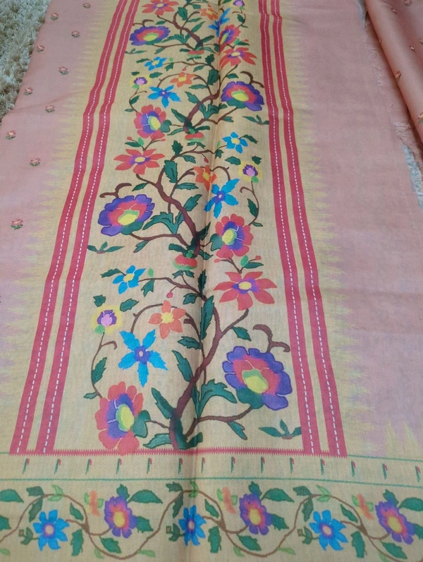Soft Satin Tussar  - Pink