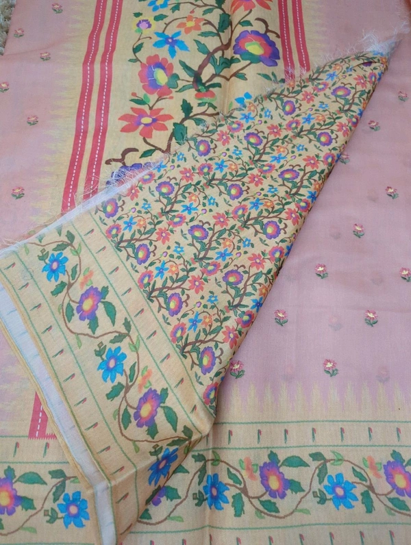 Soft Satin Tussar  - Pink