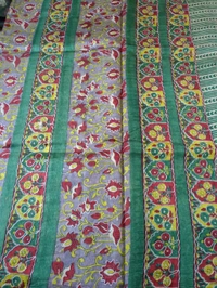 Pure Tusser Mango Designer - dark green